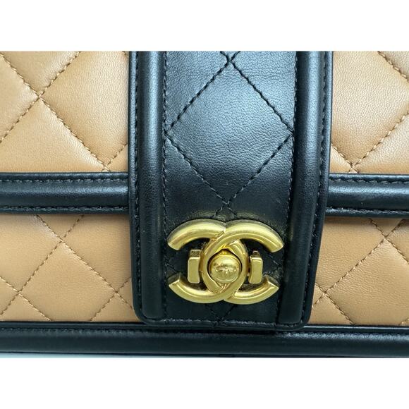 Chanel Elegant two tone tan black single flap medium (2016) - Picture 12 of 12